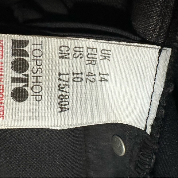 Bundle Summer Topshop Moto KIRI Black and Blue Jean Shorts with Distressed Hem - Picture 6 of 13